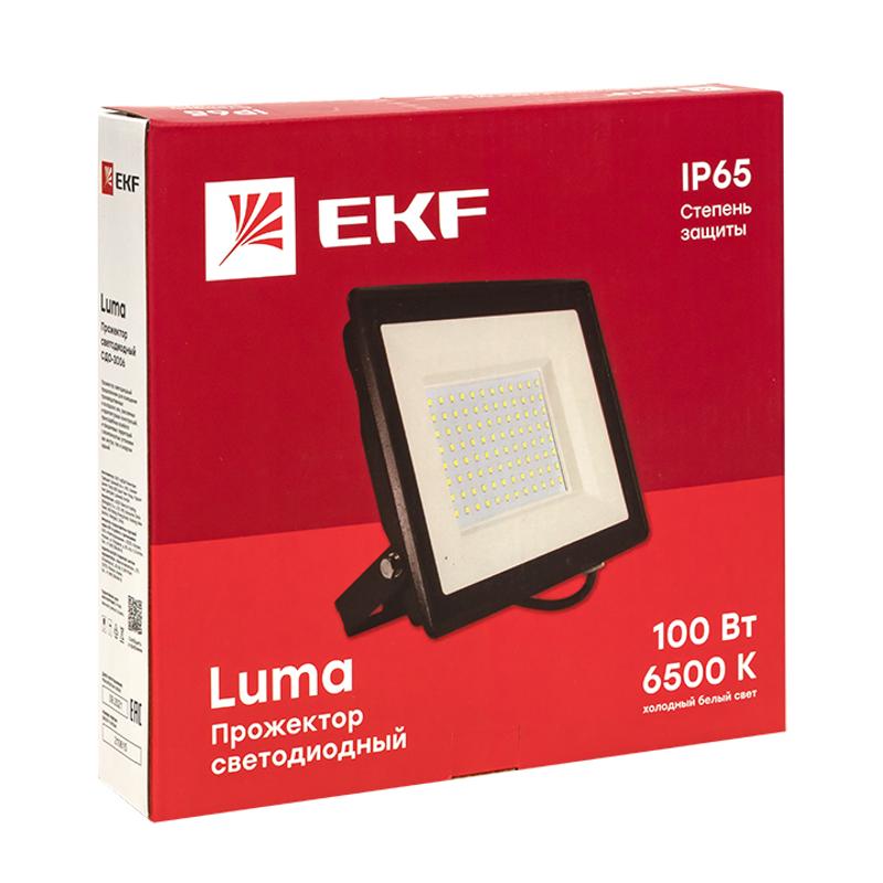 Прожектор светодиодный СДО-3006 100Вт 6500К IP65 EKF Basic | FLL-3006-100-6500 | EKF — миниатюра 2