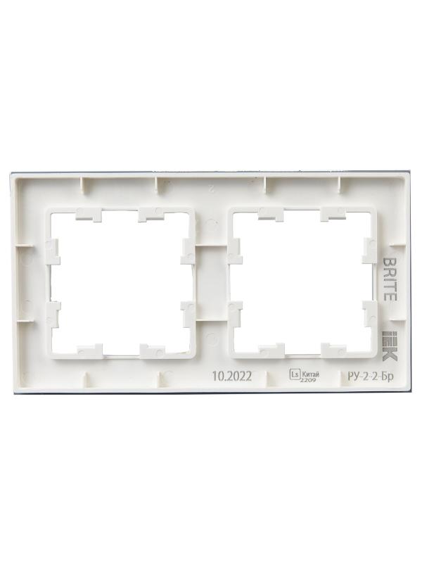 BRITE Рамка 2-ая РУ-2-2-Бр стекло белый матовый | BR-M22-G-31-K01 | IEK — миниатюра 3