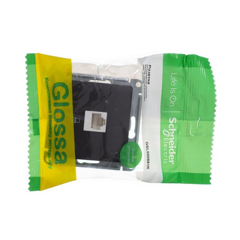 Glossa Шоколад Мех Розетка компьютерная RJ45 кат.5E | GSL000881K | SE — миниатюра 2