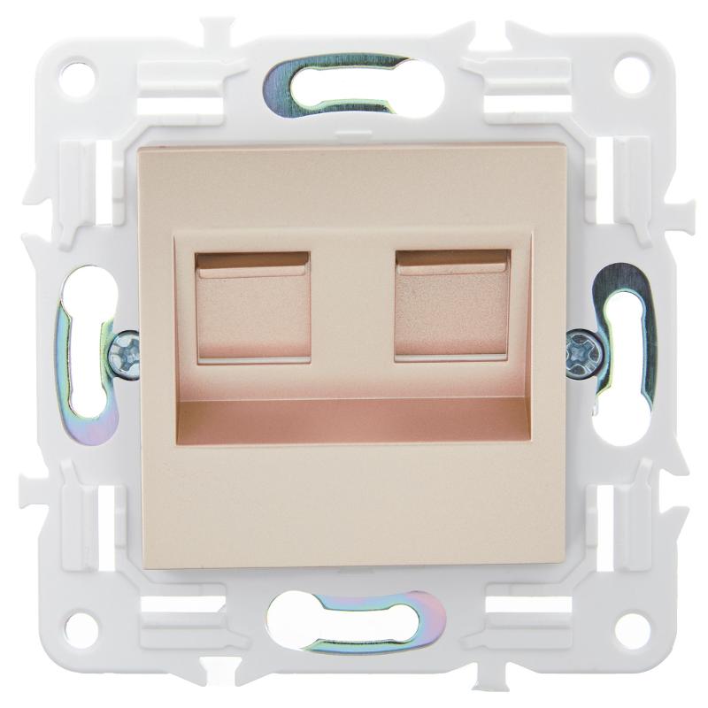 SKANDY Розетка компьютерная двойная RJ45 кат.6 SK-K04Sa песочный | SK-K20-2-K98 | IEK — миниатюра 2