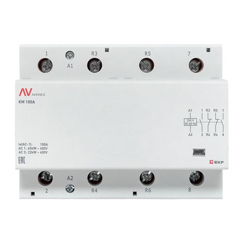 Контактор модульный КМ 100А 2NO+2NC 230VAC (6 мод.) AVERES | km-av-6-100-22-230V | EKF — миниатюра 3