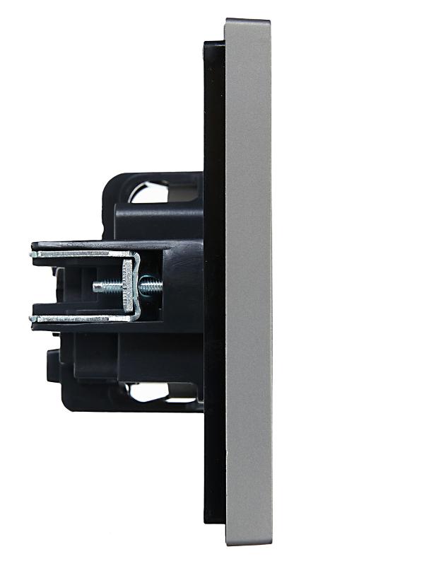 FORTE&PIANO Розетка с заземлением со шторками в/к 16А FP515 сталь | FP-R14-16-K46 | IEK — миниатюра 4