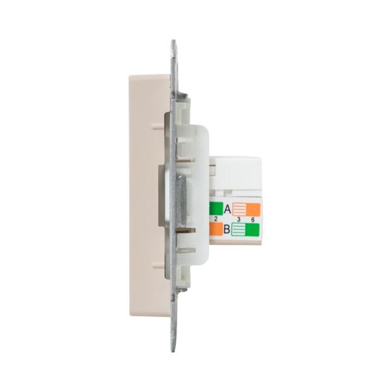 Механизм розетки RJ45 (cat5), кремовый Эпика  |UP1-SOI-RJ45-5| EKF — миниатюра 7