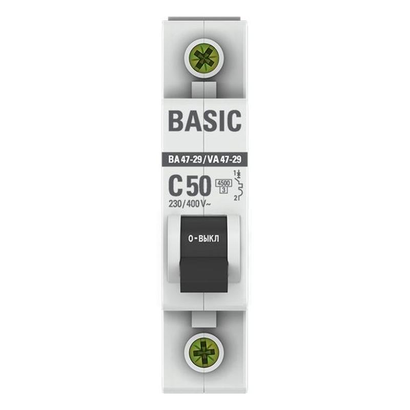 Выключатель автоматический однополюсный ВА 47-29 50А C 4,5кА Basic | mcb4729-1-50C | EKF — миниатюра 4