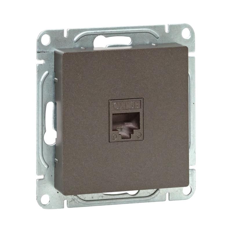 Механизм розетки RJ45 (cat5), мокко Эпика  |UP1-SOM-RJ45-5| EKF — EKF