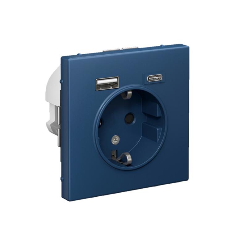 ArtGallery Аквамарин Розетка 16А с 2 USB A+C, 5В/2,4А/3,0А, 2х5В/1,5А, механизм | GAL001132 | SE — миниатюра 2