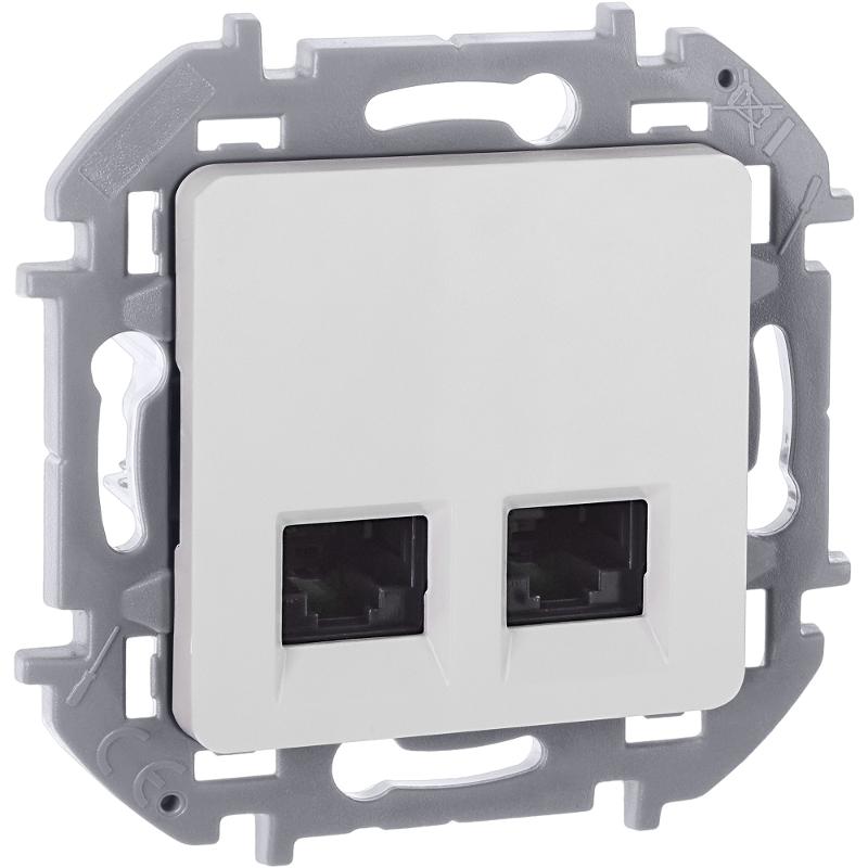 Inspiria Белый Розетка 2-ая компьютерная RJ45 С/У категория 6 UTP — миниатюра 6