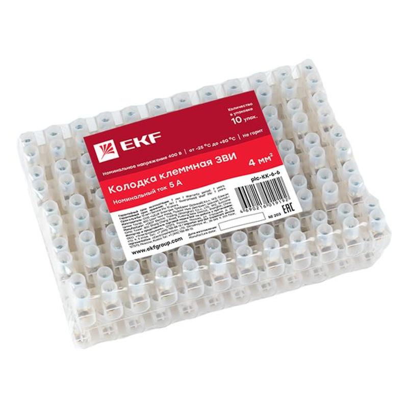 Клеммная колодка полиэтилен 1-4(6) мм2 6А 12 секций (уп. 10 шт.) EKF | plc-KK-6-6 | EKF — миниатюра 6