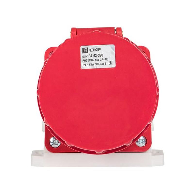 Розетка стационарная наружная 134 3Р+РЕ 63А 380В IP67 EKF PROxima | ps-134-63-380 | EKF — миниатюра 10