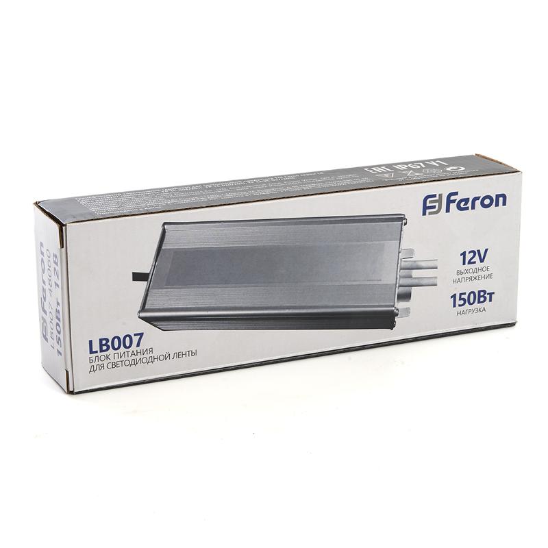Трансформатор электронный для светодиодной ленты 150W 12V IP67 (драйвер), LB007 FERON | 48060 | FERON — миниатюра 6