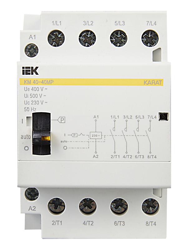 Контактор модульный с ручным управлением КМ40-40МР AC KARAT IEK | MKK22-40-40 | IEK — миниатюра 2