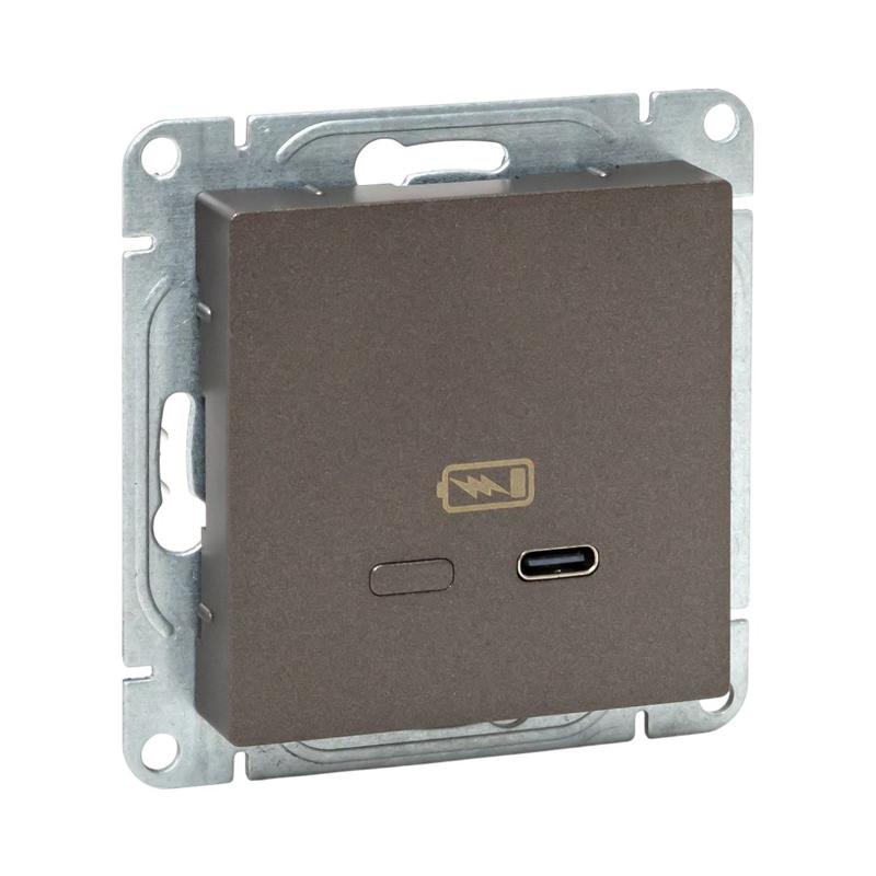 Механизм розетки USB-С, быстрая, мокко Эпика  |UP1-SOM-USBCF| EKF — EKF
