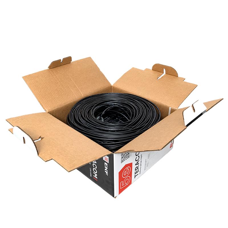 Кабель витая пара TERACOM PRO Cat.5E F/UTP 4 пары solid внешний 24AWG черный упак. 305м | TRP-5EFTP-04PE-BK-OUT3 | EKF — миниатюра 11