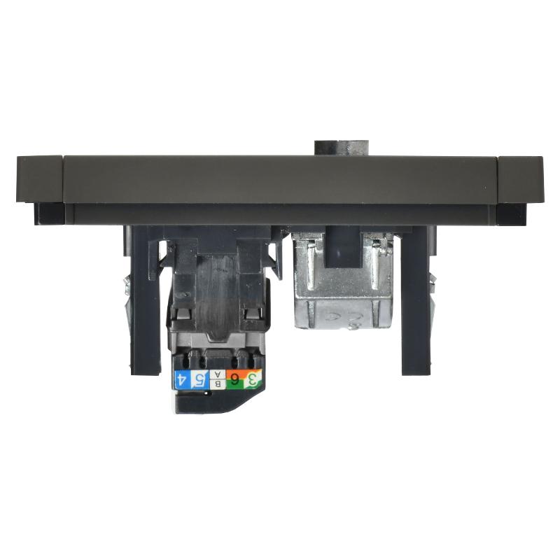 FORTE&PIANO Розетка двойная TV+RJ45 кат.5E FP336 серый — миниатюра 5