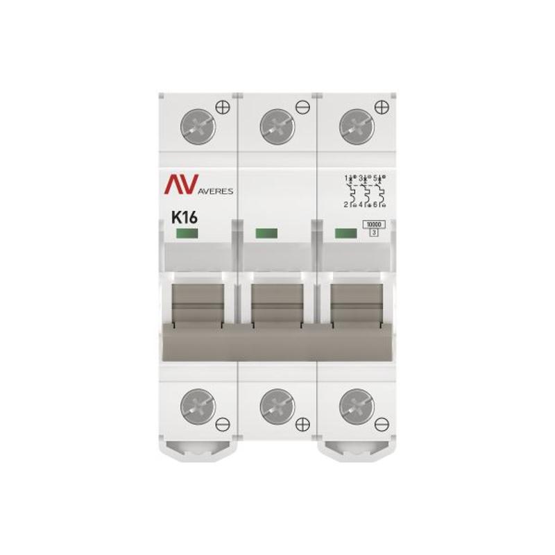 Выключатель автоматический AV-10 DC 3P 16A (K) 10kA AVERES | mcb10-DC-3-16K-av | EKF — миниатюра 3