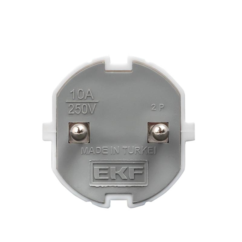 Вилка прямая без заземления белая 10А 250 В Proxima | AVP10-10-r | EKF — миниатюра 3