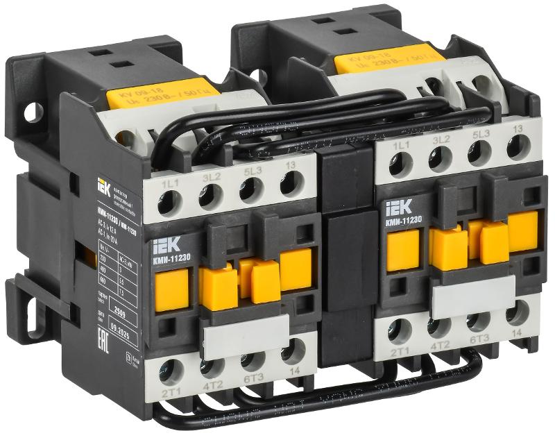 Контактор КМИ-11230 реверс 12А 230В/АС3 2НО | KKM13-012-230-20-1 | IEK — IEK (ИЭК)