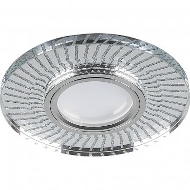 Светильник точечный встраиваемый под лампу, с LED подсветкой CD979 15LED*2835SMD 4000K, MR16 50W G5.3, прозрачный, хром | 32995 | FERON — Feron