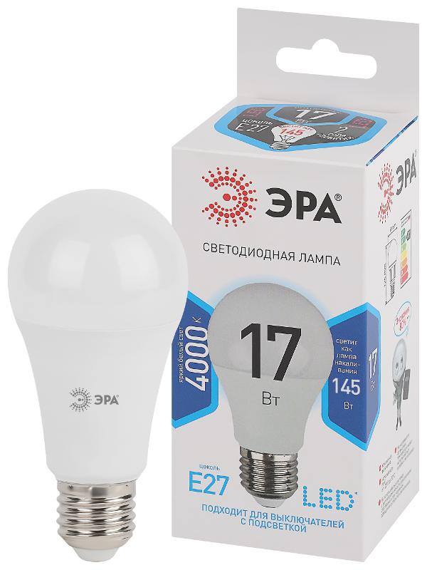 Лампа светодиодная LED 17Вт Е27 4000К A60-17W-840-E27 | Б0031700 | ЭРА — миниатюра 1