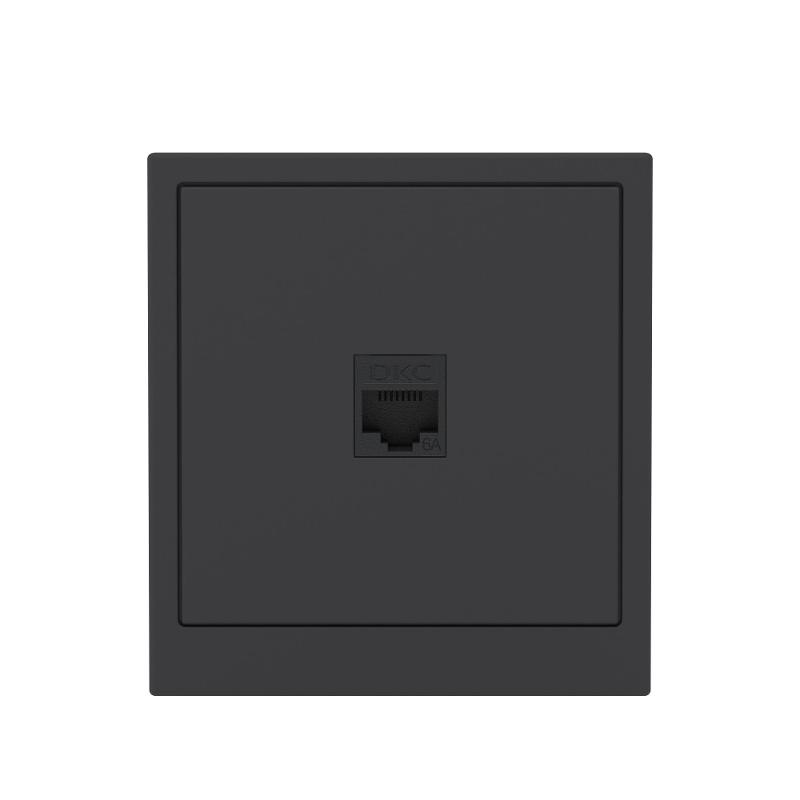Компьютерная розетка RJ-45 без шторки, кат.6А одинарная,KANT, черный уголь | 7012673 | DKC — миниатюра 6