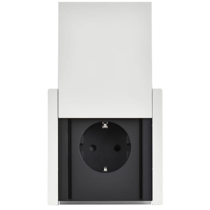 FORTE&PIANO Розетка с заземлением со шторками с крышкой безвинтовое крепление 16А IP44 FP219M белый | FP-R16-16-1-44-M-K01 | IEK — миниатюра 3