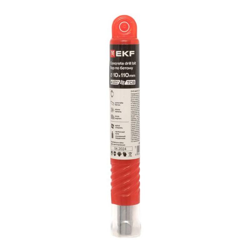 Бур по бетону SDS-plus 10х110 мм (4 резца)  Professional | db-10-110-4x4-ue | EKF — миниатюра 14