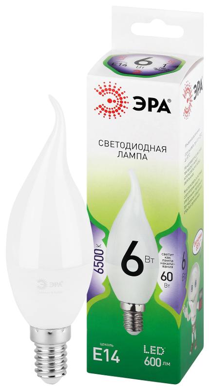 Лампа светодиодная  GREEN LINE LED BXS-6W-865-E14 GL E14 6 Вт свеча на ветру холодный свет | Б0067113 | ЭРА — ЭРА (Энергия света)