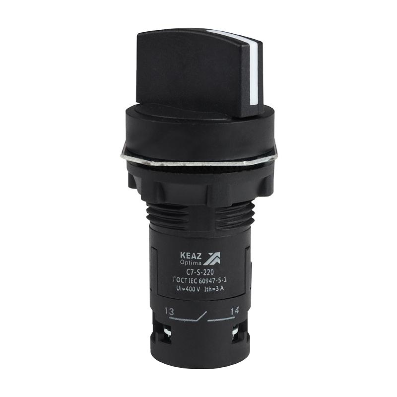 Переключатель 2 положения OptiSignal Compact D22 C7-S-220 черный 2НО XB7ND23 | 362134 | КЭАЗ — КЭАЗ (Курский электроаппаратный завод)
