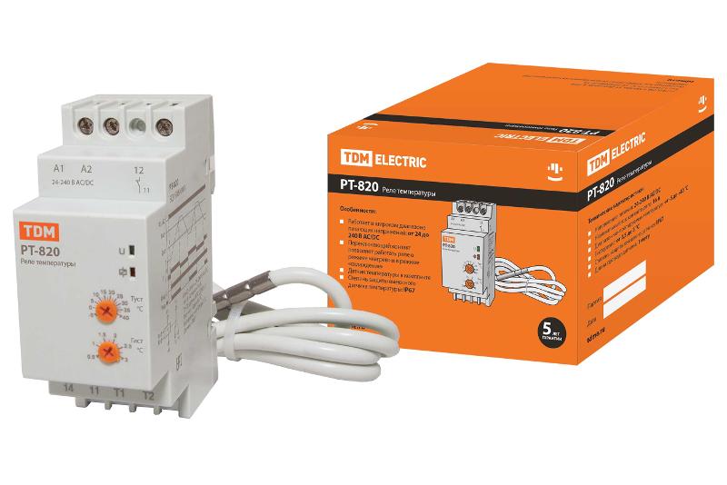 Реле температуры РТ-820 (-5+40С, 24-240В АС/DC, с датч. IP67) | SQ1508-0001 | TDM — TDM ELECTRIC