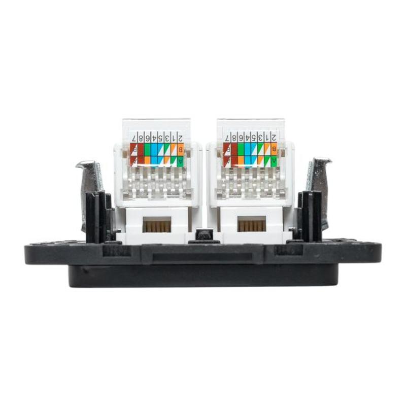 Стокгольм Механизм Розетки RJ-45 2-местной черный | EZK02-035-10 | EKF — миниатюра 6