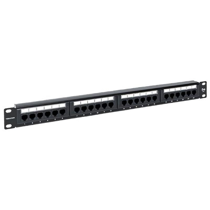 Патч-панель TERACOM 19'' Cat.5E 1U неэкранирован UTP 24 порта RJ-45 110 IDC с органайзером | TRC-PPNL-5EUTP-C1U24 | EKF — EKF
