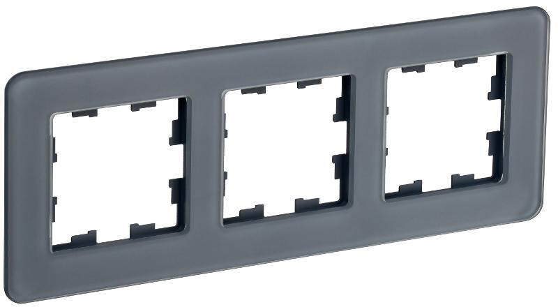 BRITE Рамка 3-ая РУ-3-2-Бр стекло графит RE | BR-M32-G-41-K53 | IEK — IEK (ИЭК)