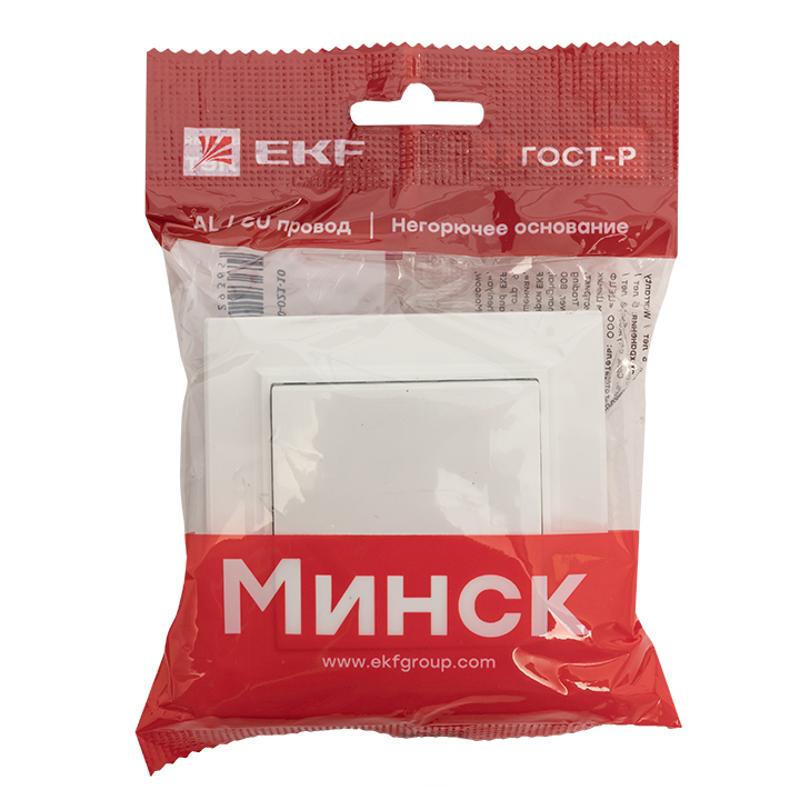 Минск Выключатель 1-клавишный СП,10А, белый EKF Basic | ERV10-021-10 | EKF — миниатюра 6