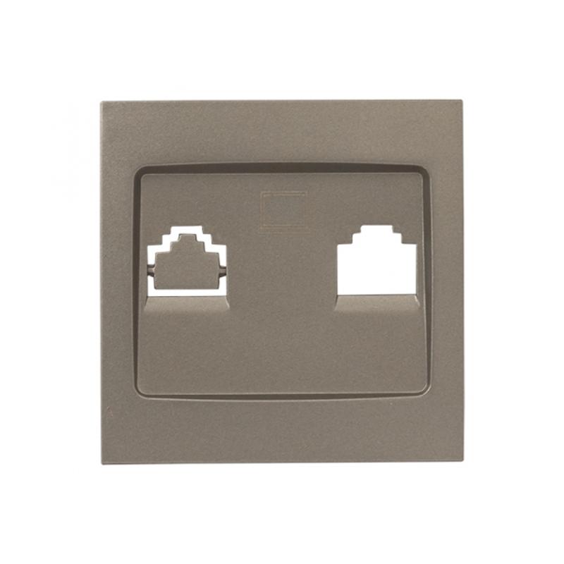 Валенсия лицевая панель розетки RJ-45 1-местная кашемир EKF PROxima |  ESK01-L-035-40 |  EKF — миниатюра 1