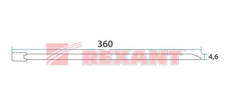 Хомут-стяжка стальная 360x4,6 мм, упаковка 50 шт. | 07-0368 | REXANT — миниатюра 2