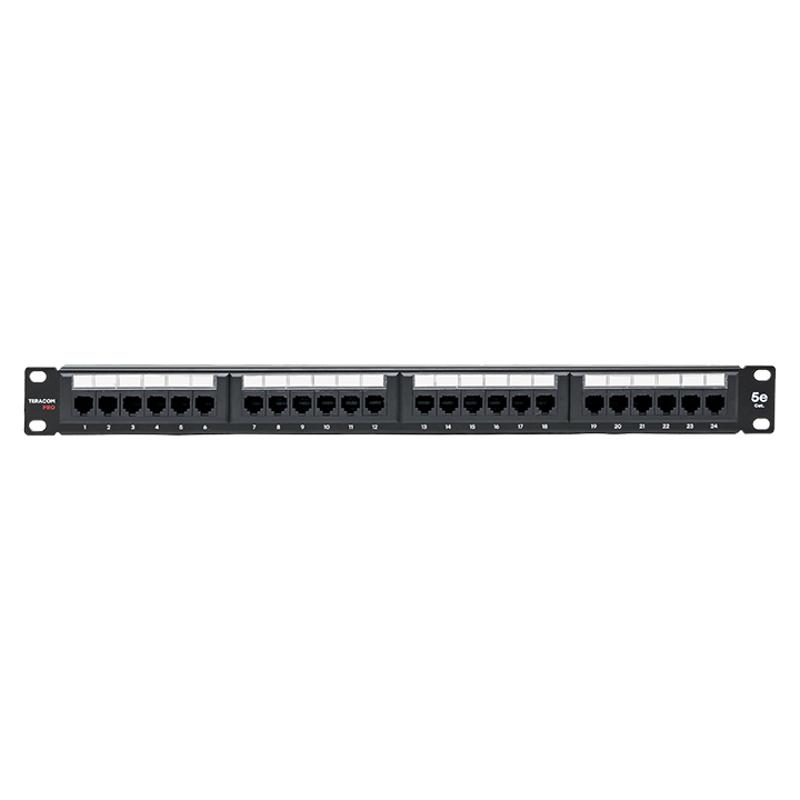 Патч-панель TERACOM PRO 19'' Cat.5E 1U неэкранированная UTP 24 порта RJ-45 Dual IDC | TRP-PPNL-5EUTP-1U24 | EKF — миниатюра 2