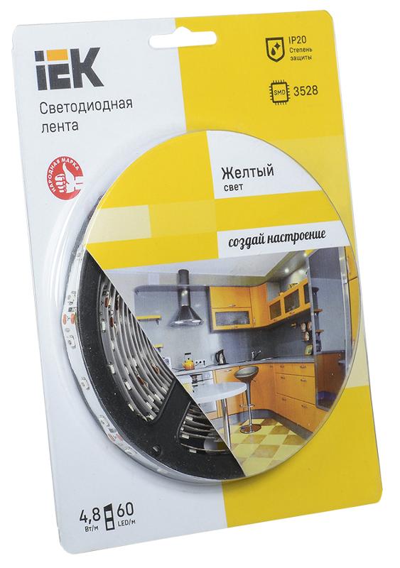 Лента светодиодная LSR-3528Y60-eco 4,8Вт 12В желтый IP20 5м | LSR1-4-060-20-1-05 | IEK — IEK (ИЭК)
