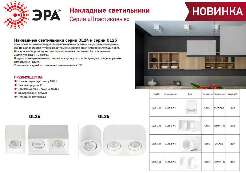 Светильник настенно-потолочный спот OL24-1 WH MR16/GU5.3, белый, поворотный | Б0054381 | ЭРА — миниатюра 4