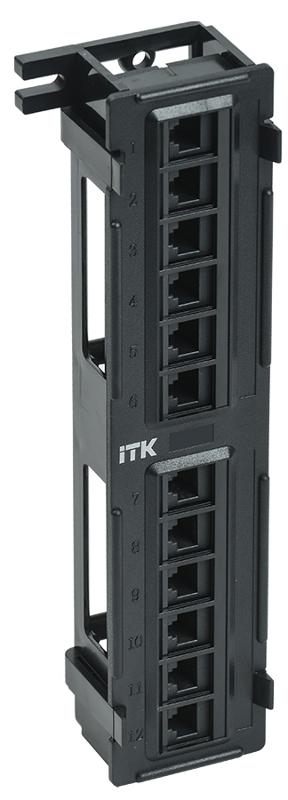Настенная патч-панель кат.5Е UTP, 12 портов (IDC Dual) | PP12-C5EU-D05 | ITK — ITK