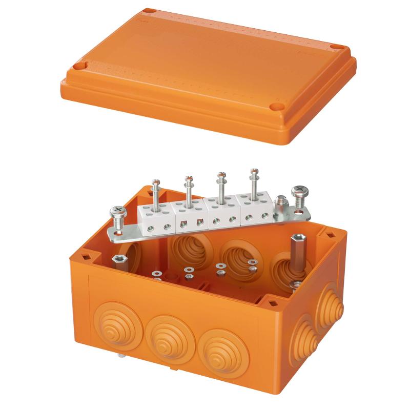 Коробка распределительная пластиковая FS огн.,IP55,150х110х70мм, 8р, 450V,6A,4мм.кв с кабельными вводами и клеммниками | FSB21804 | DKC — DKC (ДКС)