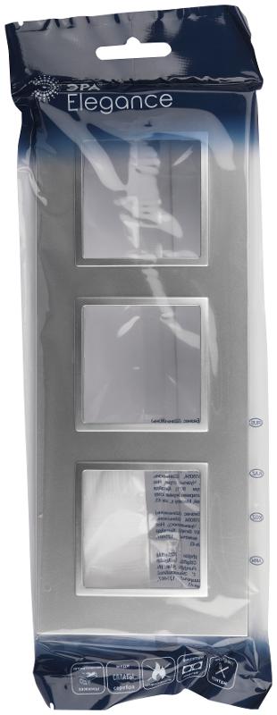 Рамка для розеток и выключателей Elegance 14-5013-03 Classic, на 3 поста, алюминий | Б0060583 | ЭРА — миниатюра 2