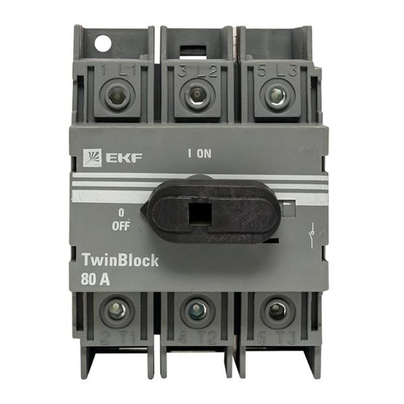 Рубильник 80A 3P c рукояткой управления для прямой установки TwinBlock | tb-80-3p-f | EKF — миниатюра 8