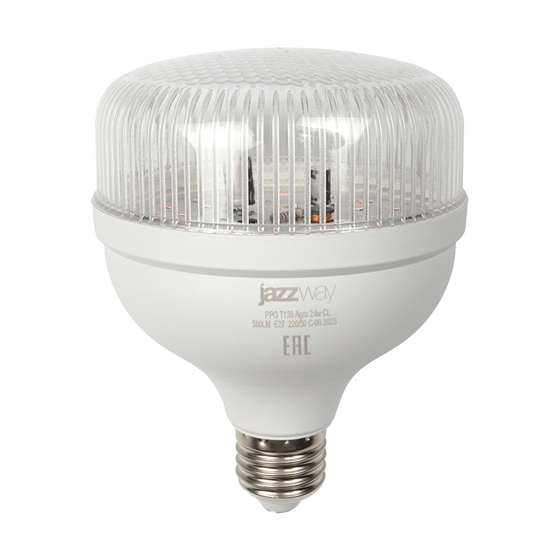 Лампа светодиодная PPG T130 Agro 24w CL E27  (для растений) | .5050365 | Jazzway — миниатюра 3