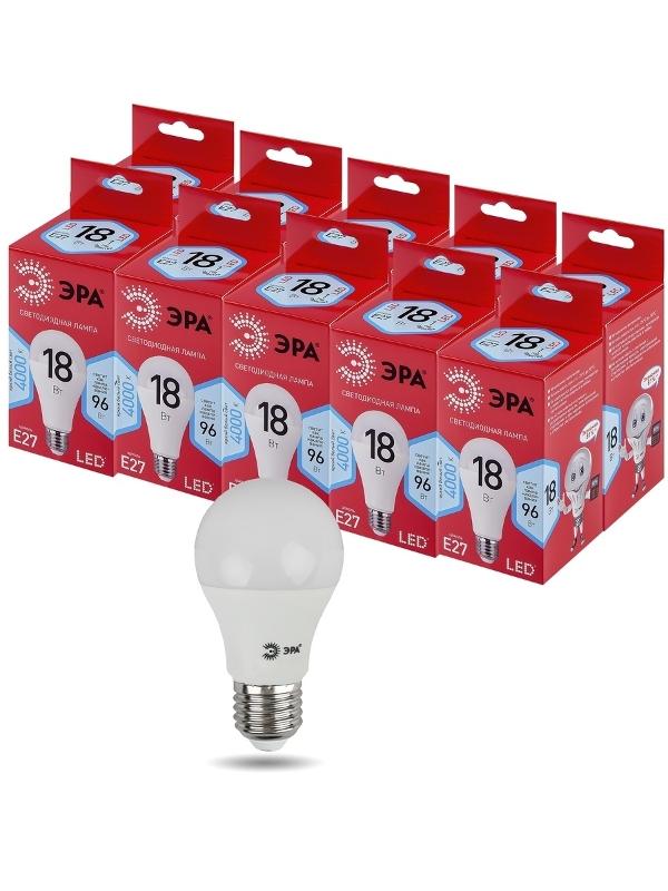 Лампа светодиодная RED LINE LED A65-18W-840-E27 R E27 18Вт нейтральный белый свет | Б0052381 | ЭРА — миниатюра 3