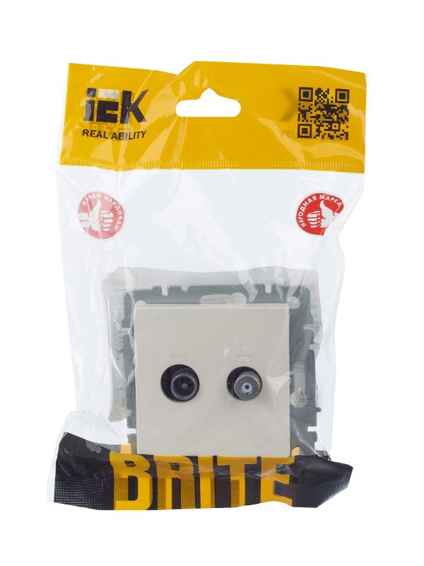 BRITE Розетка двойная TV+SAT РТВ/РСп12-БрЖ жемчужный  | BR-AF20-O-K36 | IEK — миниатюра 7
