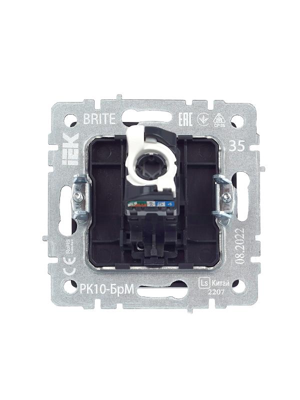 BRITE Розетка компьютерная RJ45 кат.5E РК10-БрМ маренго  | BR-K10-1-K35 | IEK — миниатюра 4
