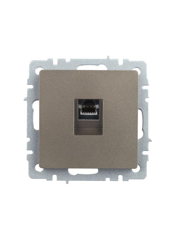 BRITE Розетка компьютерная RJ45 кат.5E РК10-БрШ шампань | BR-K10-1-K37 | IEK — миниатюра 2