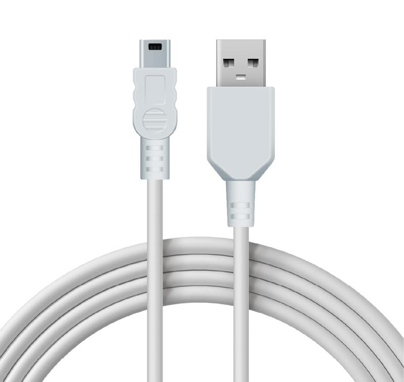 Кабель mini USB (male) штекер - USB-A (male) штекер, длина 1,8 метра, белый (PE пакет) | 18-1134 | REXANT — REXANT