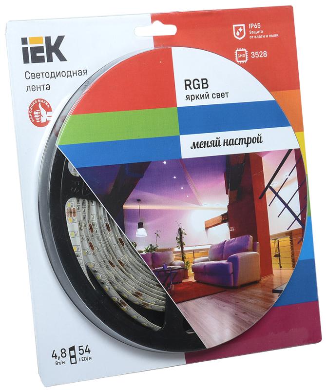 Лента светодиодная LSR-3528RGB54-eco 4,8Вт 12В RGB IP65 5м | LSR1-3-054-65-1-05 | IEK — IEK (ИЭК)
