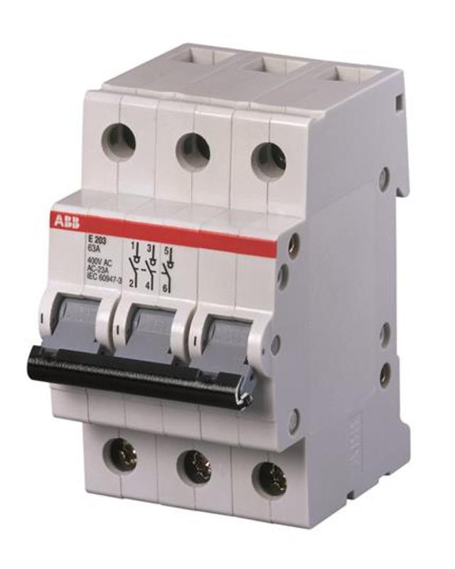 Рубильник 3 пол. E203r 125A рычаг красный | 2CDE283001R0125 | ABB — ABB